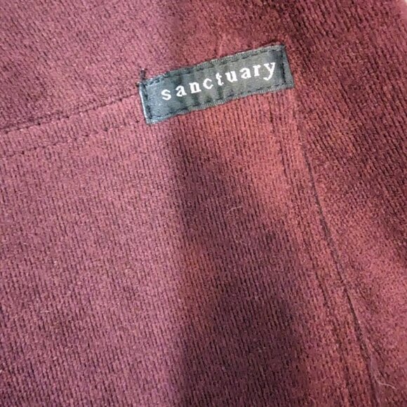 Sanctuary x Anthropologie Grease Ponte Suede Look Leggings in Burgundy Size M - Picture 8 of 9